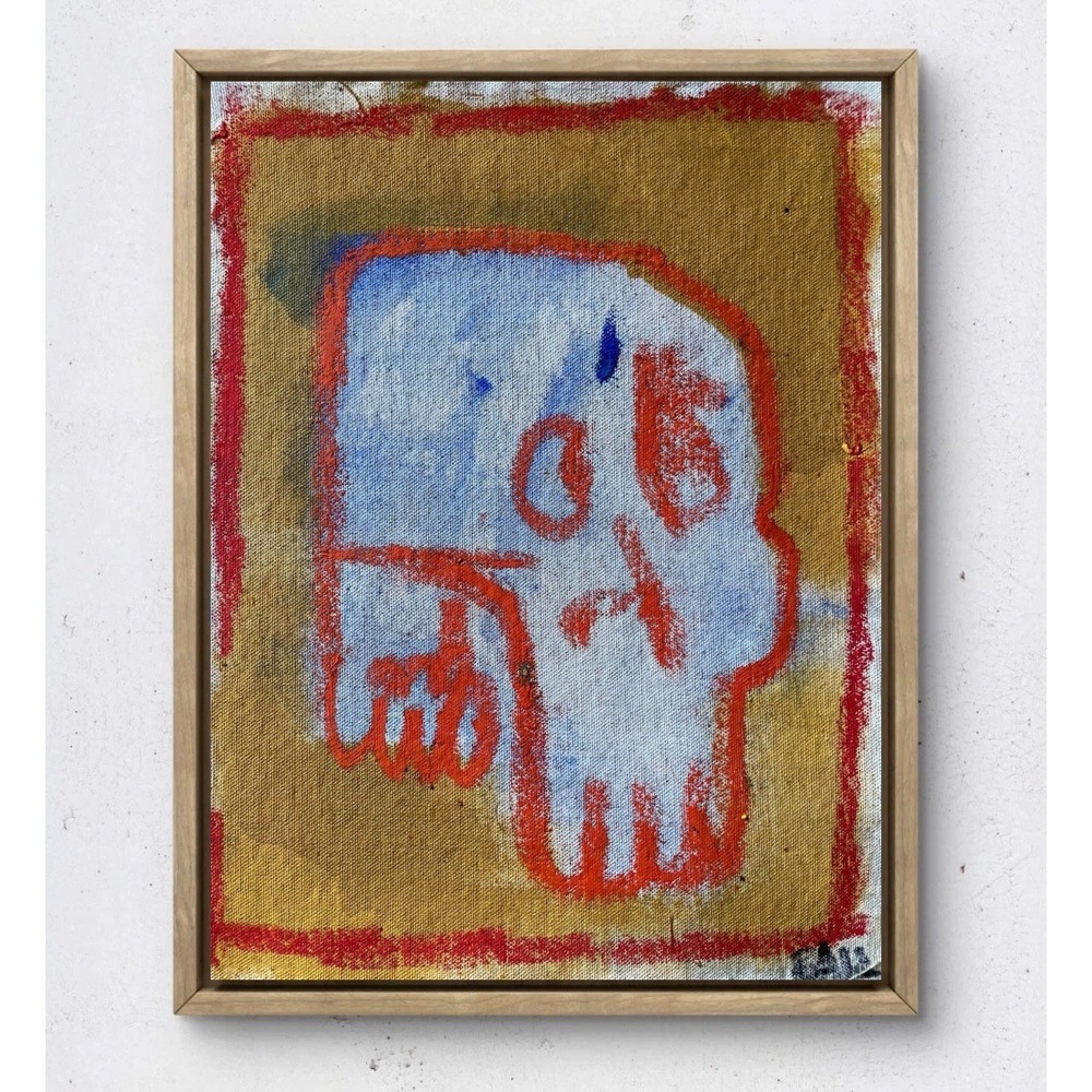 Oman Hosea Abstract Skull Painting Modern Contemporary Expressionist Art 11x14